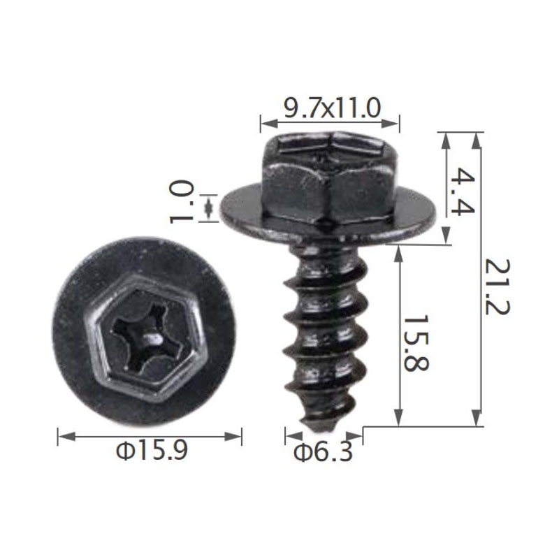 BUMPER / TRUNK / FENDER 15mm Long Self Tapping Screw Fit TOYOTA 90159-C0036