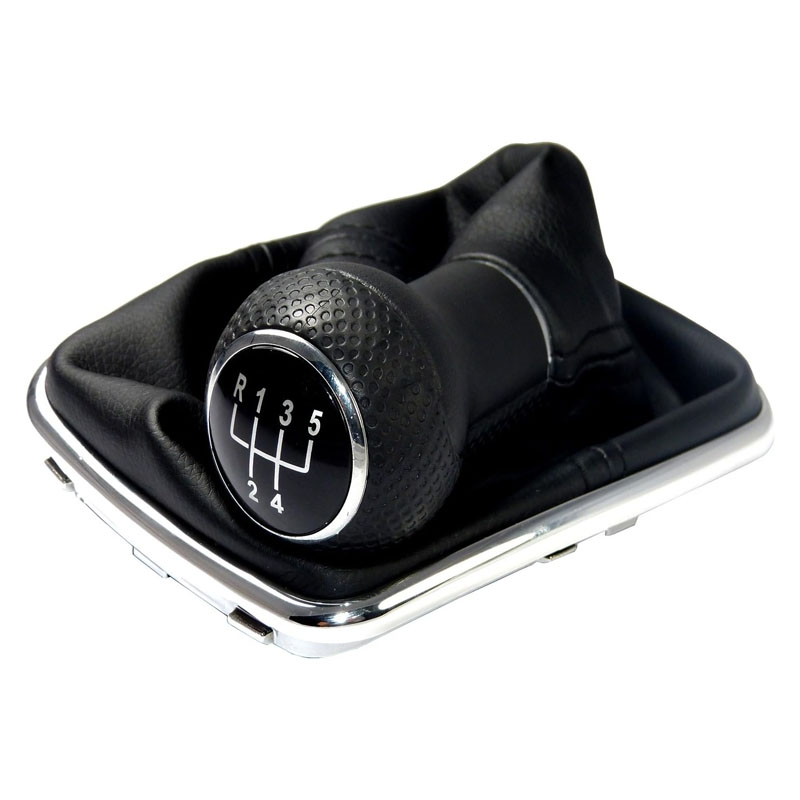 5 Speed Gear Shift Faux Leather Knob Boot Black FOR VW 1J0711113C