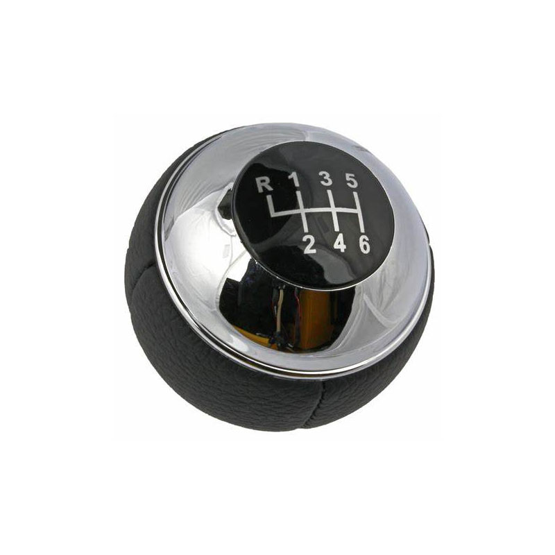 6 Speed Gear Shift Leather Knob Chrome for BMW  25117540842